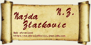 Najda Zlatković vizit kartica